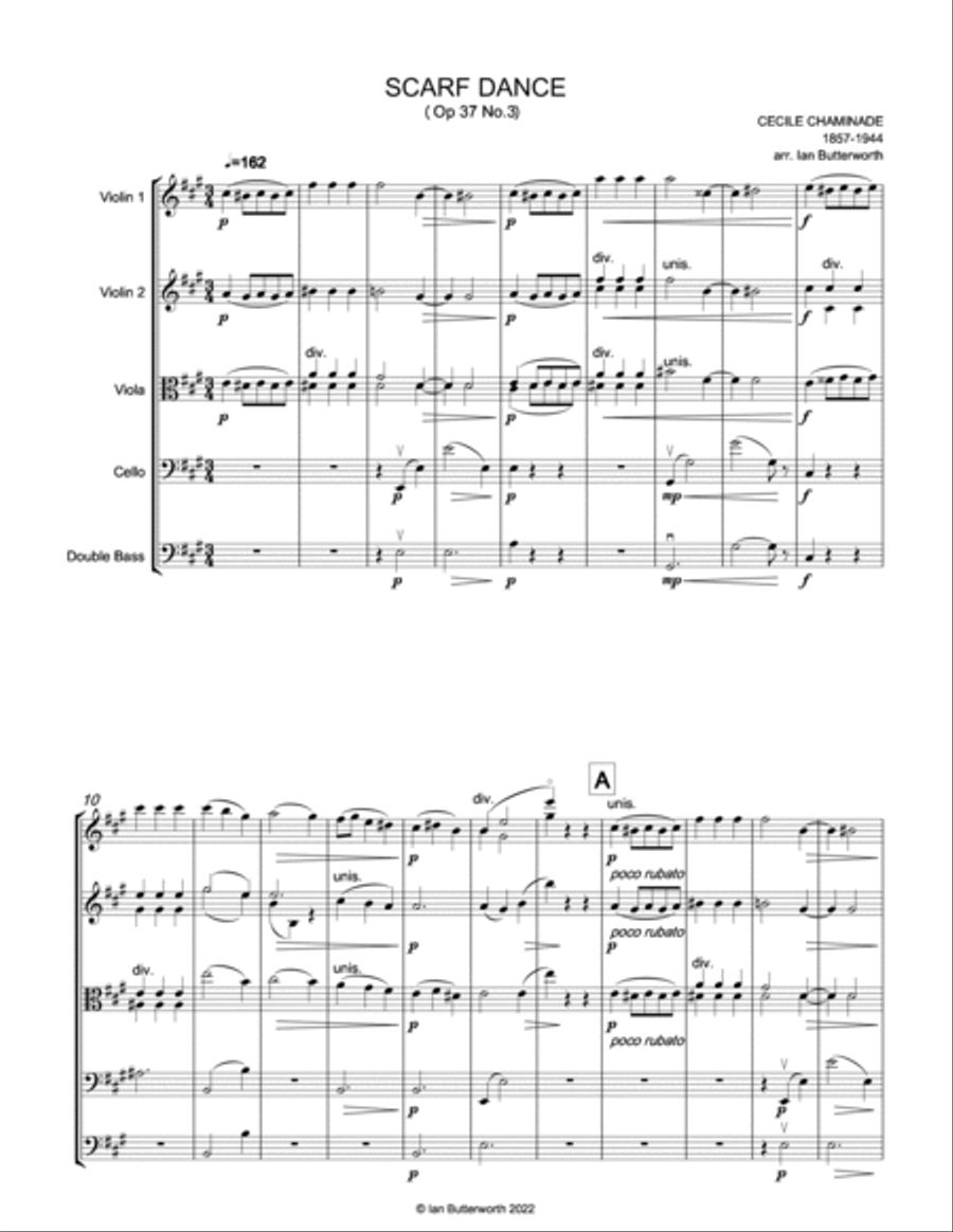 CHAMINADE Scarf Dance for string orchestra String Orchestra scores gallery preview page 2
