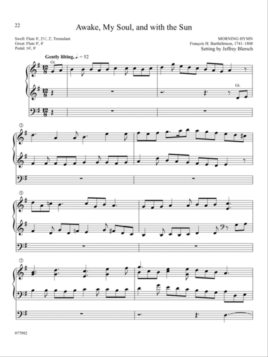 Sunset and Dawning: Hymn Preludes for Evening and Morning Organ scores gallery preview page 7