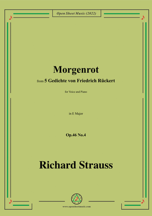 Richard Strauss-Morgenrot,in E Major,Op.46 No.4
