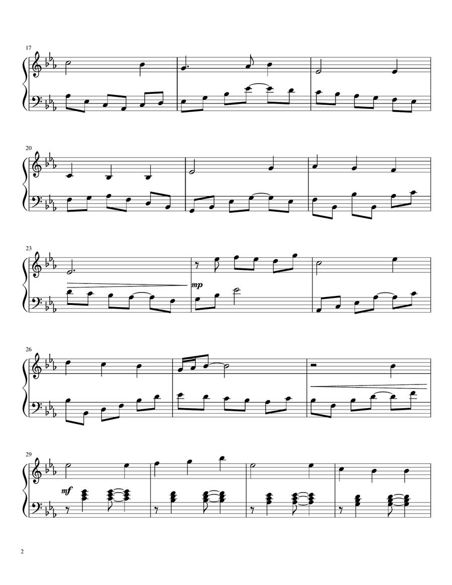 Land of Rest Piano Solo scores gallery preview page 2