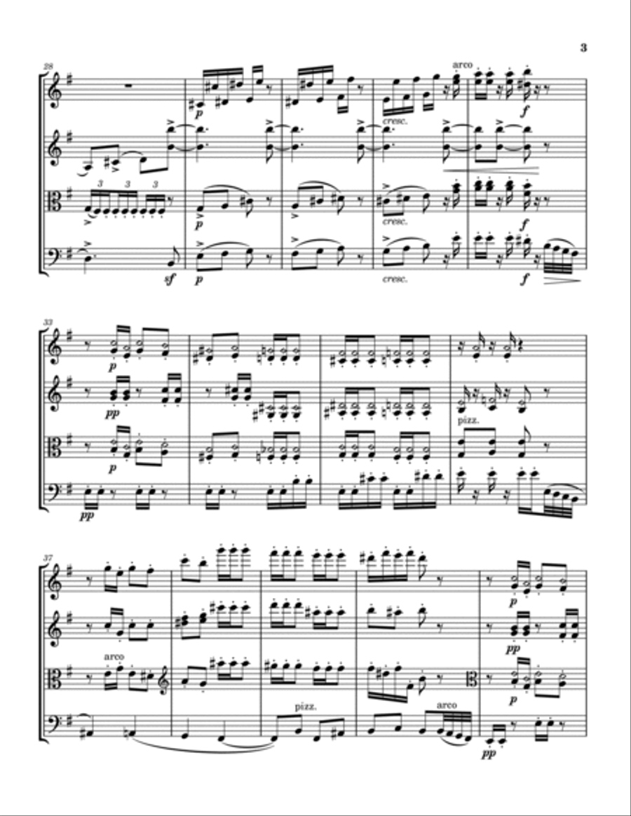 The Nutcracker Suite, Op. 71a: Dance of the Sugar Plum Fairy String Quartet scores gallery preview page 3