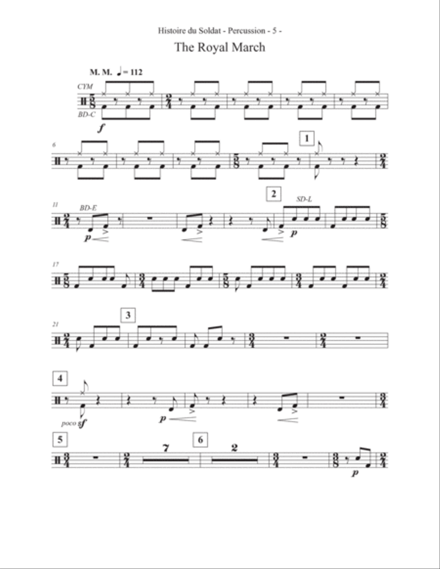 Histoire du Soldat Percussion Part Histoire du Soldat Percussion Part Chamber Music scores gallery preview page 6
