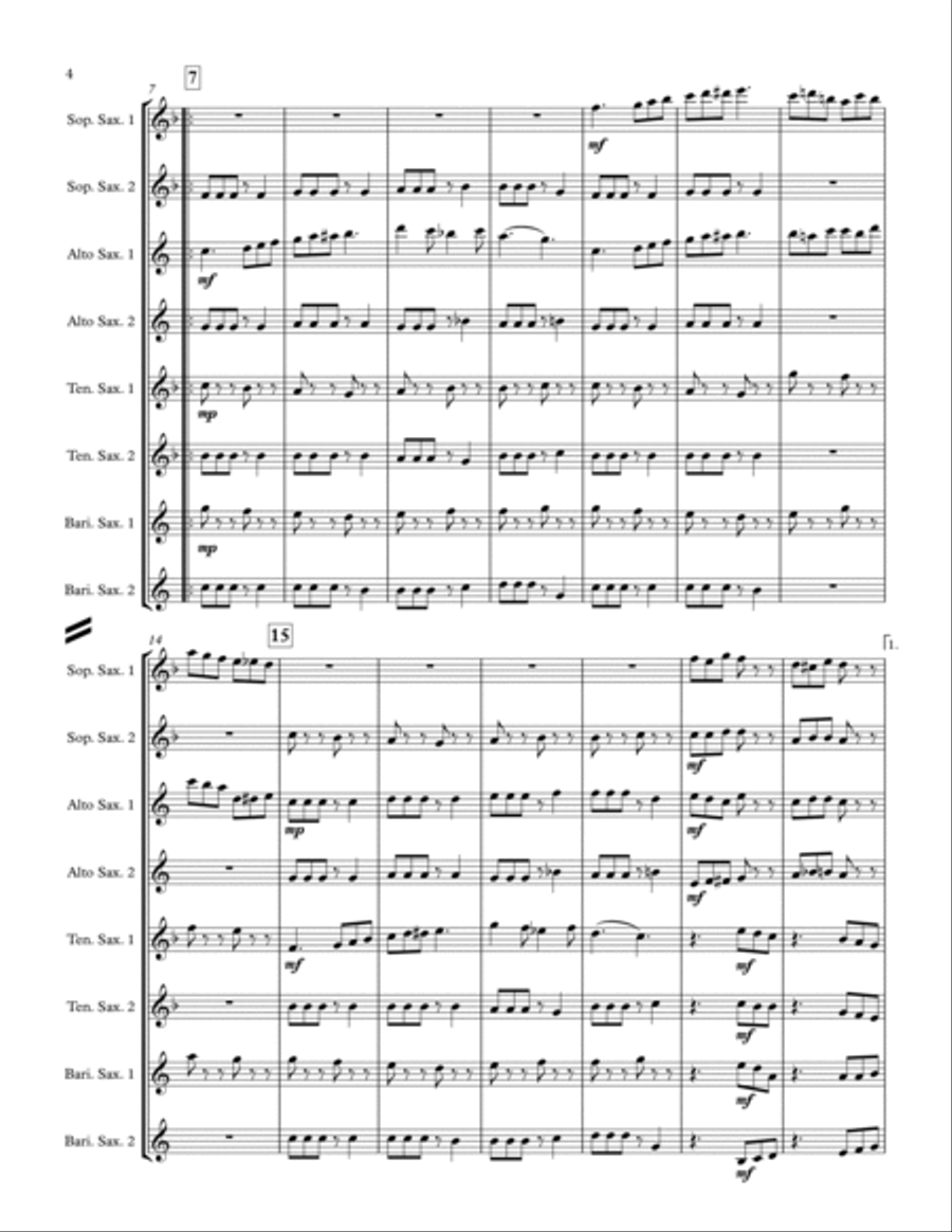 Hope Collage for Saxophone Octet Woodwind Ensemble scores gallery preview page 4