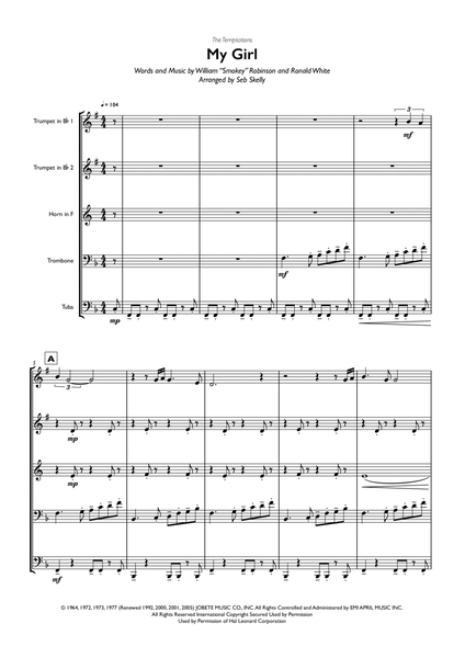 My Girl by The Temptations Brass Ensemble - Digital Sheet Music