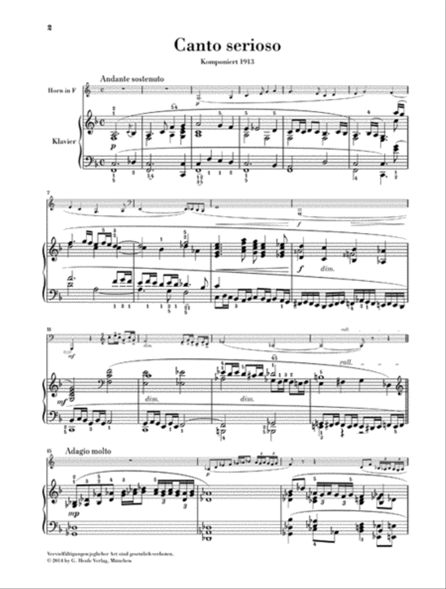 Canto Serioso for Horn and Piano Horn scores gallery preview page 2