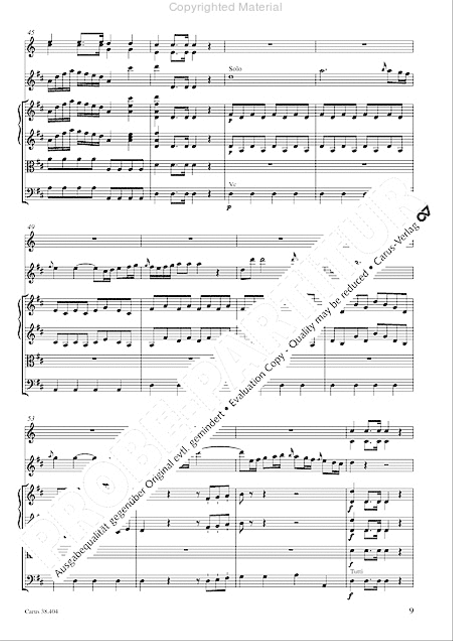 Concerto for Flute in D major (Concerto per il Flauto traverso in D / Flotenkonzert in D) Flute Solo scores gallery preview page 11