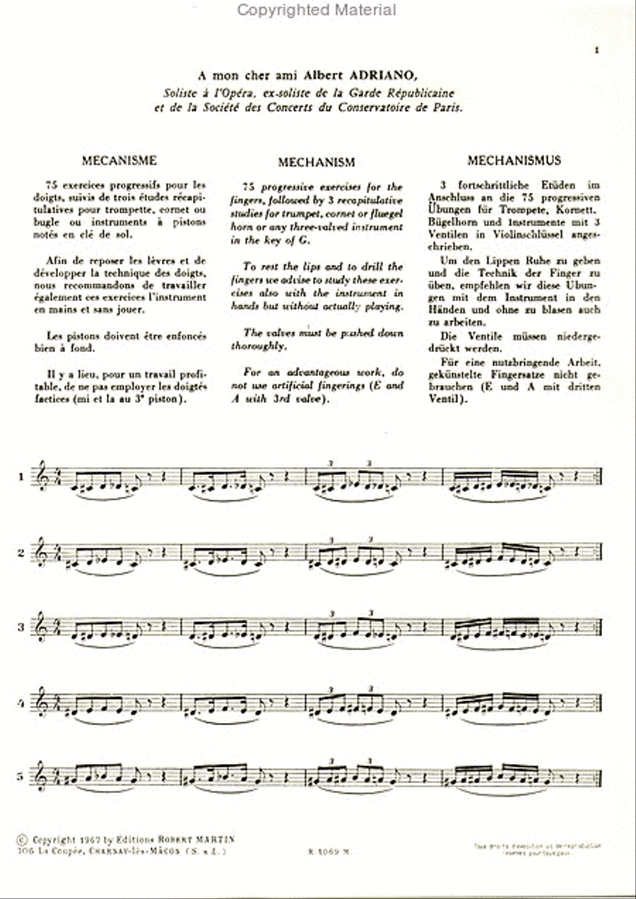 Mécanisme 75 exercices progressifs pour les doigts Trumpet scores gallery preview page 2