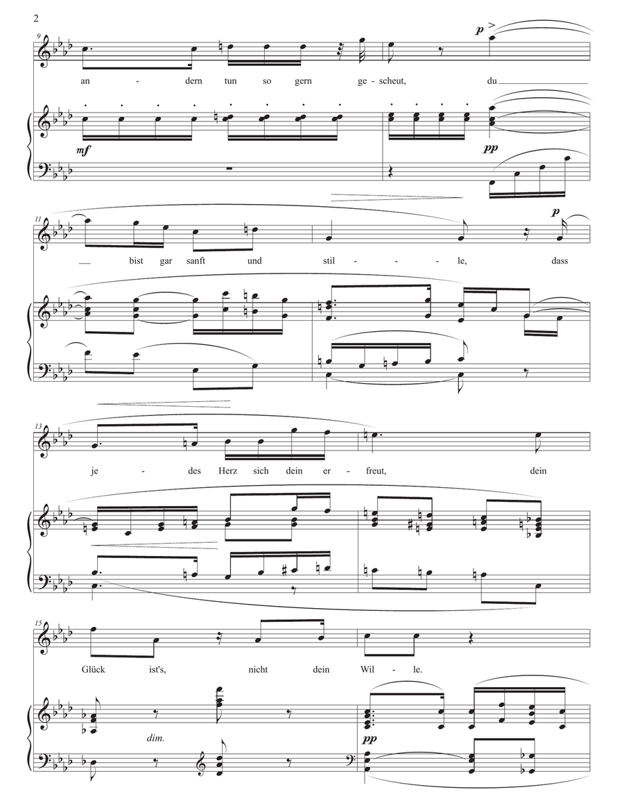 STRAUSS: Du meines Herzens Krönelein, Op. 21 no. 2 (transposed to A-flat major) Voice scores gallery preview page 3