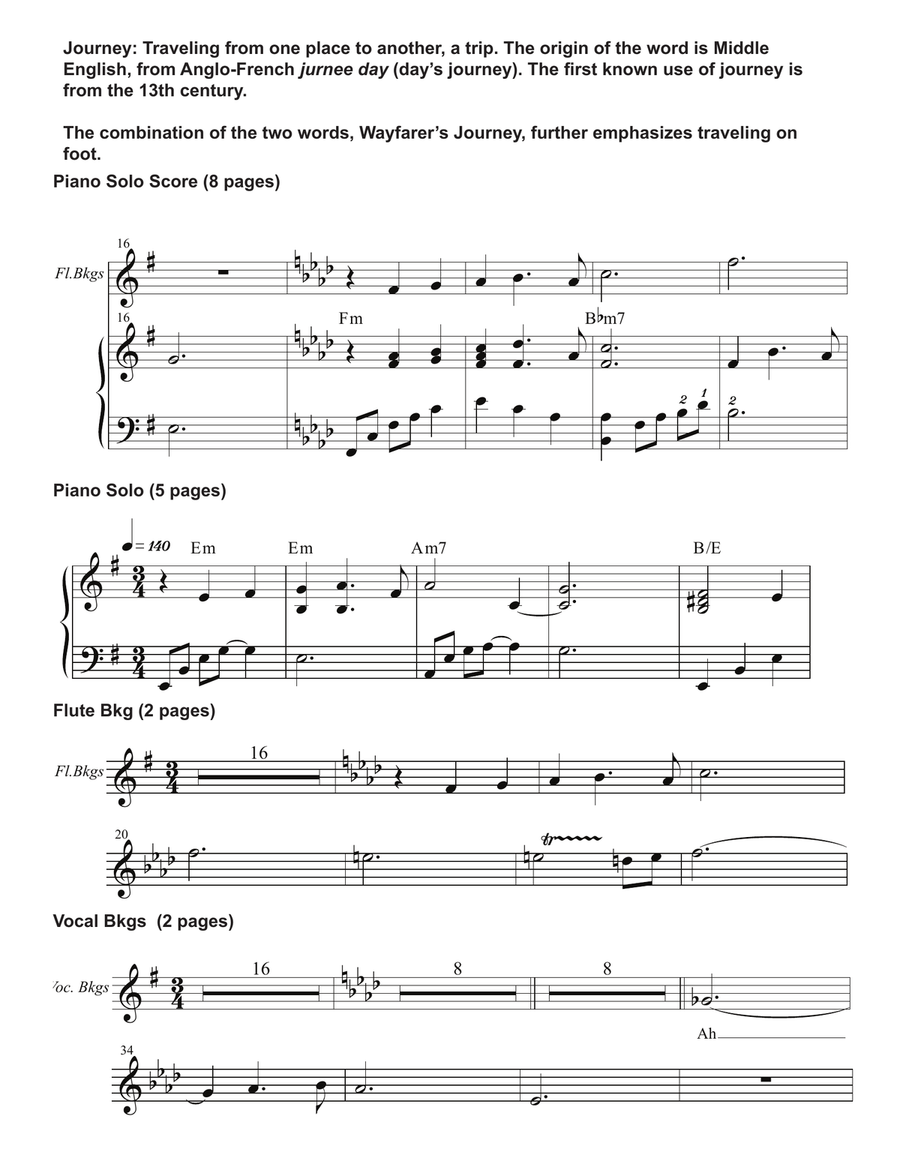 Journey Piano Solo Score Unison Choir scores gallery preview page 2