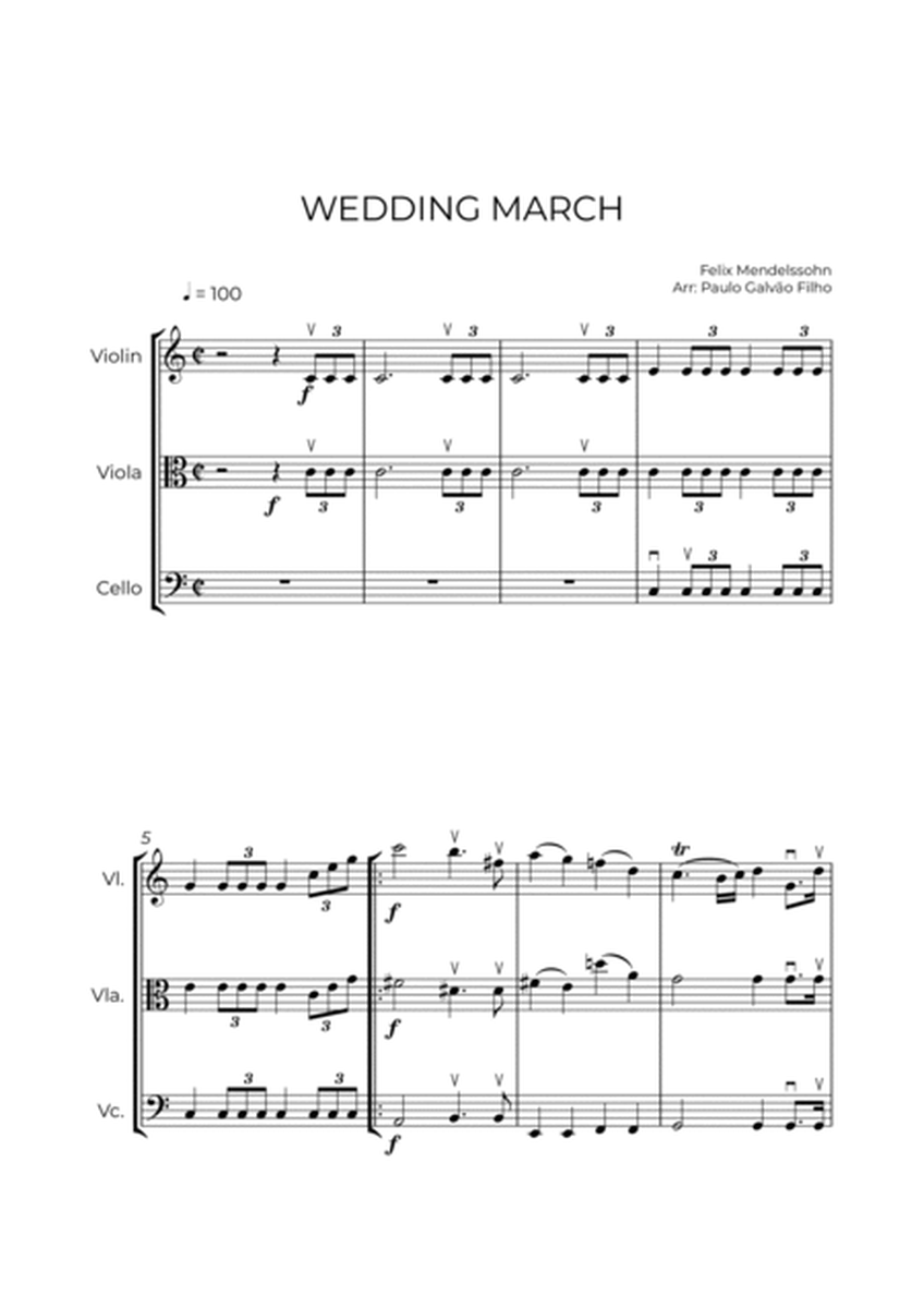 WEDDING MARCH - MENDELSSOHN - STRING TRIO (VIOLIN, VIOLA & CELLO) image number null