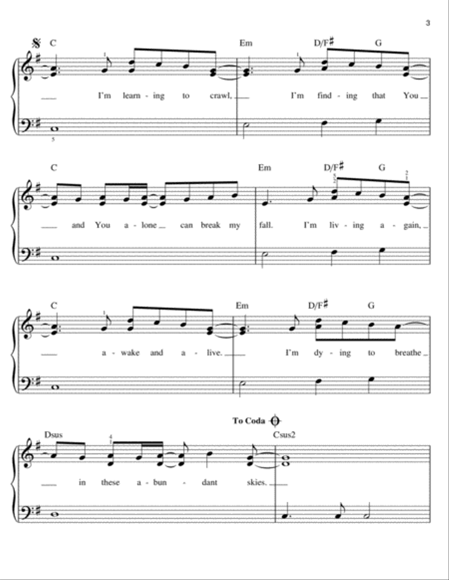 Learning To Breathe Easy Piano scores gallery preview page 3
