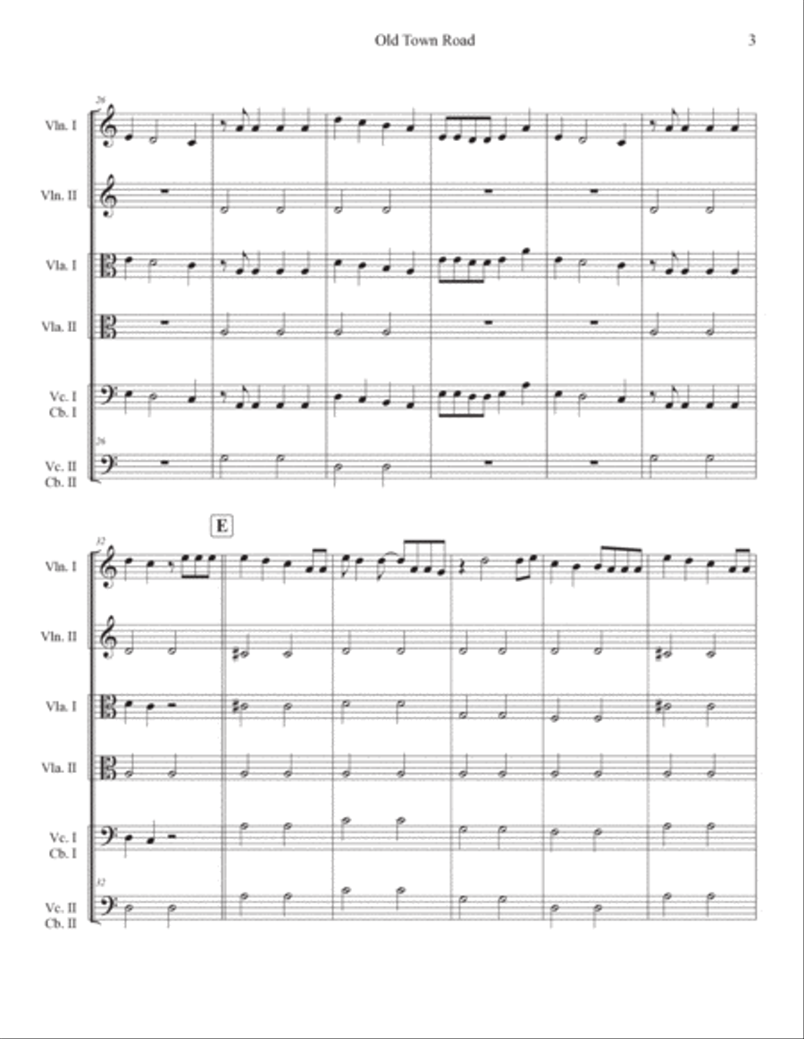 Old Town Road (remix) Old Town Road (remix) String Orchestra scores gallery preview page 3