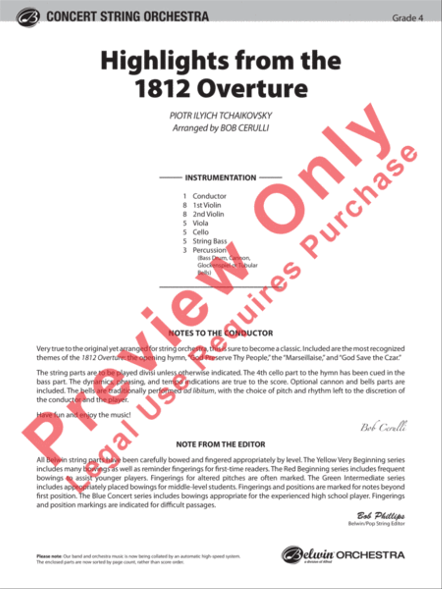 Highlights from the 1812 Overture String Orchestra scores gallery preview page 2