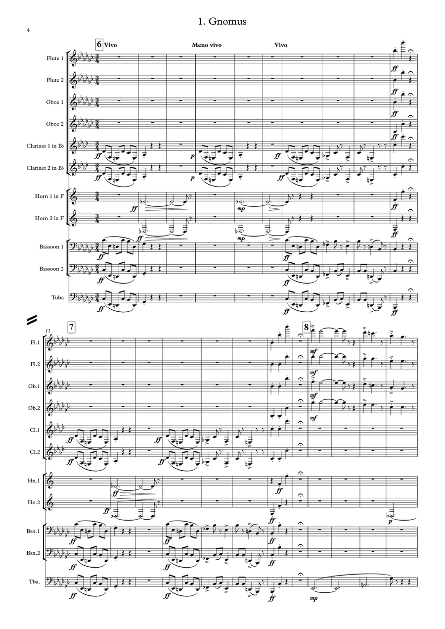 Mussorgsky: Pictures at an Exhibition Promenade & No. 1.Gnomus - symphonic wind ensemble Large Ensemble scores gallery preview page 4
