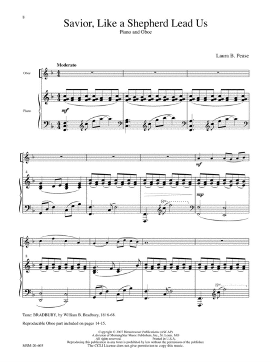 O Love That Wilt Not Let Me Go: Two Hymns for Oboe or C Instrument and Piano Piano Accompaniment scores gallery preview page 5