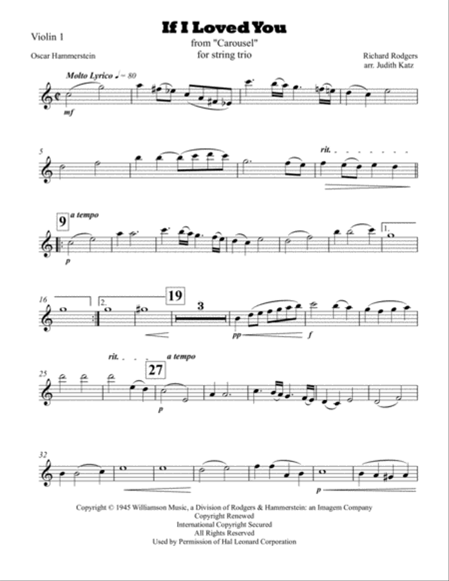 If I Loved You If I Loved You String Trio scores gallery preview page 6
