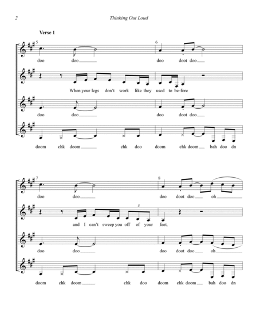 Thinking Out Loud (arr. Kirby Shaw) SSAA scores gallery preview page 2
