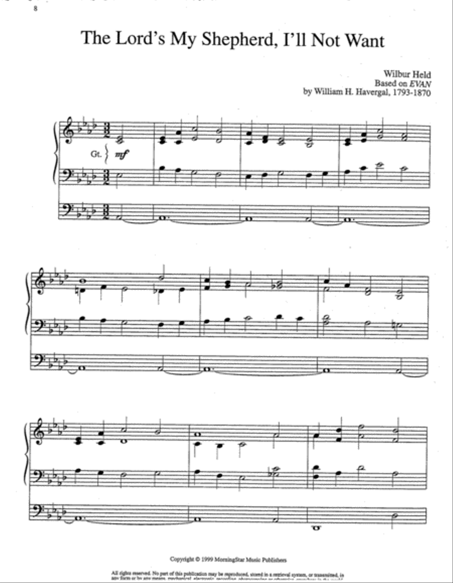 The Lord Is My Shepherd Six Hymn Settings on Psalm 23 Organ scores gallery preview page 4
