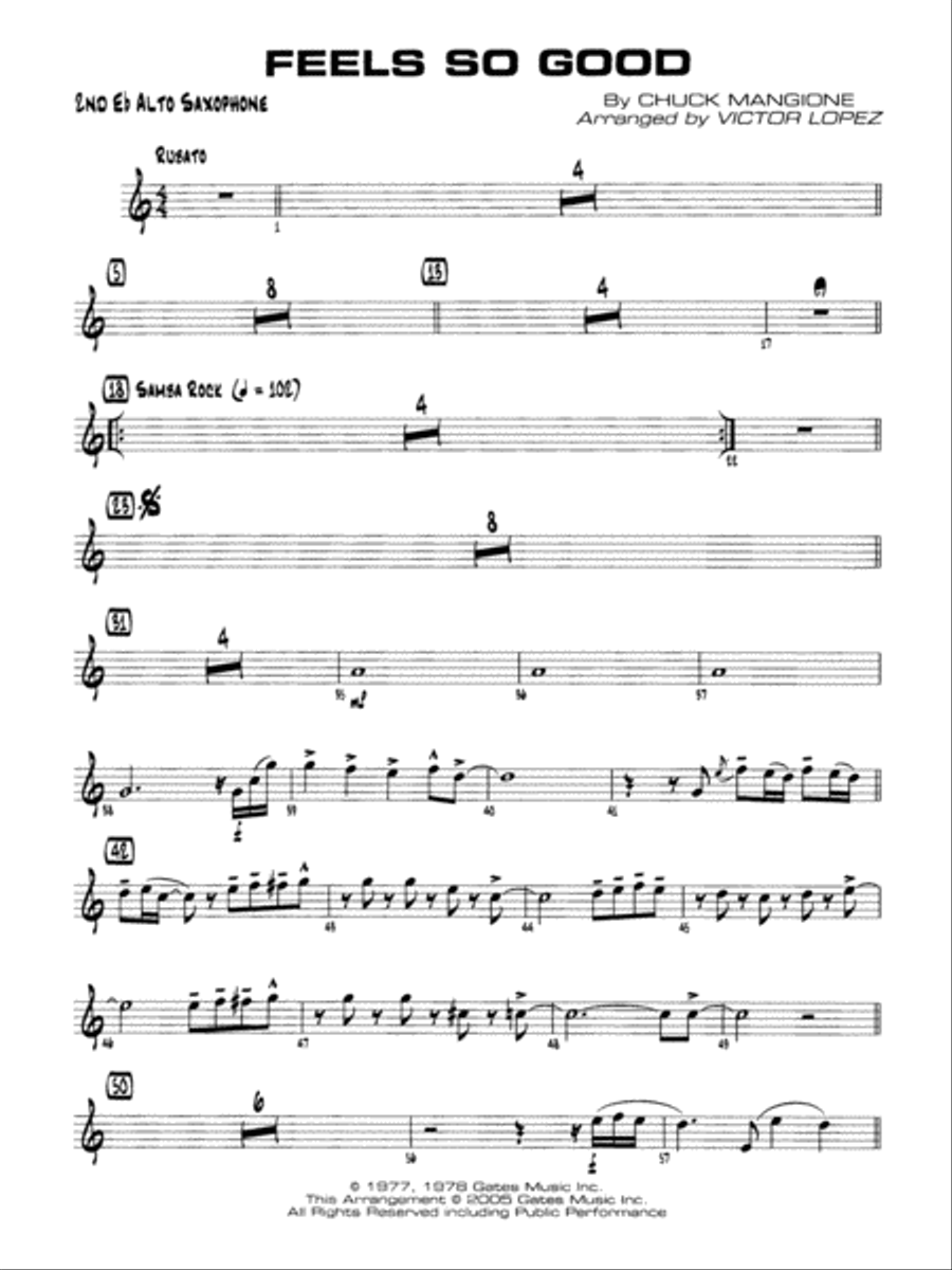 Feels So Good: 2nd E-flat Alto Saxophone Jazz Ensemble scores gallery preview page 1