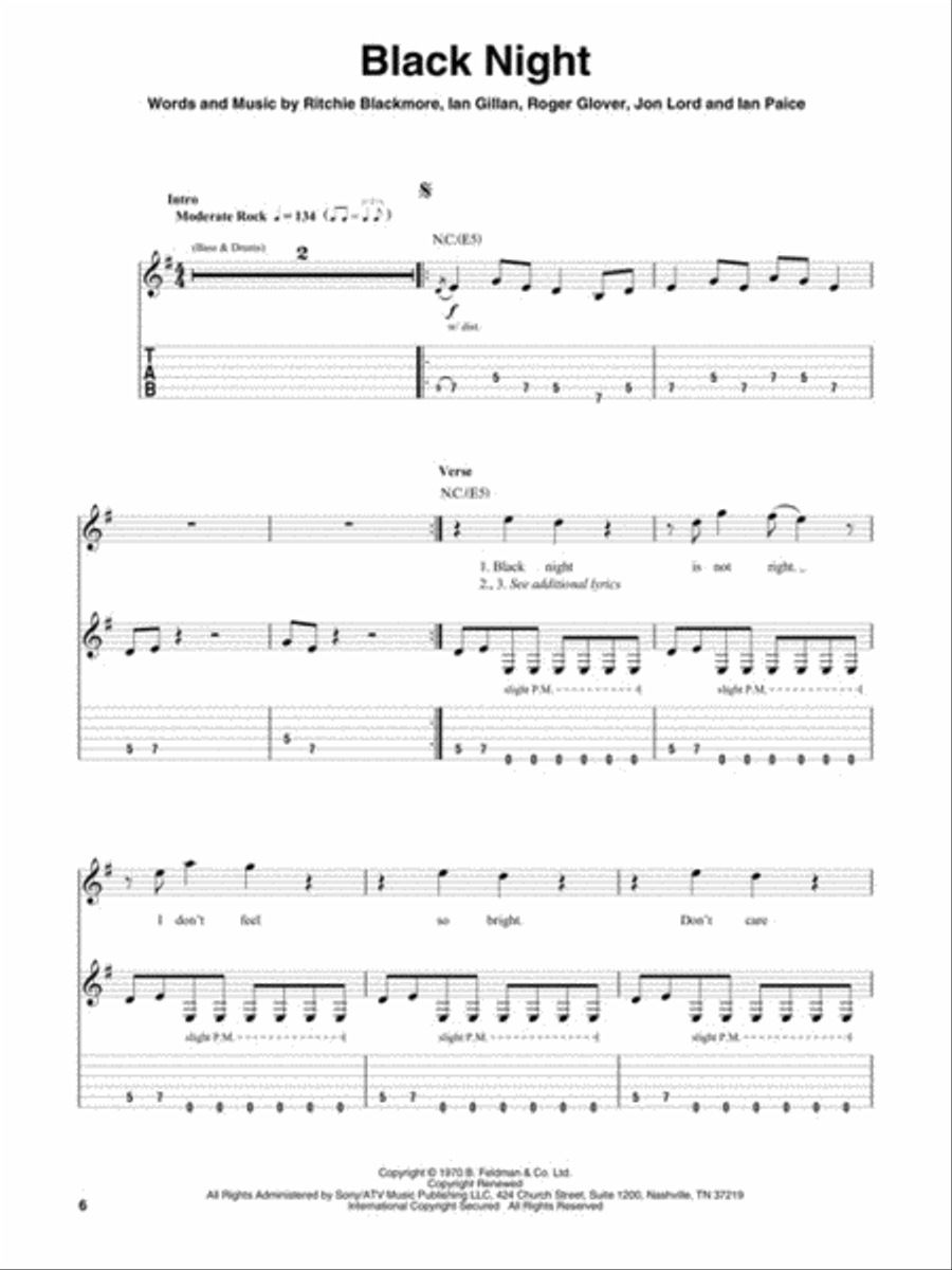 Deep Purple Guitar Tablature scores gallery preview page 3
