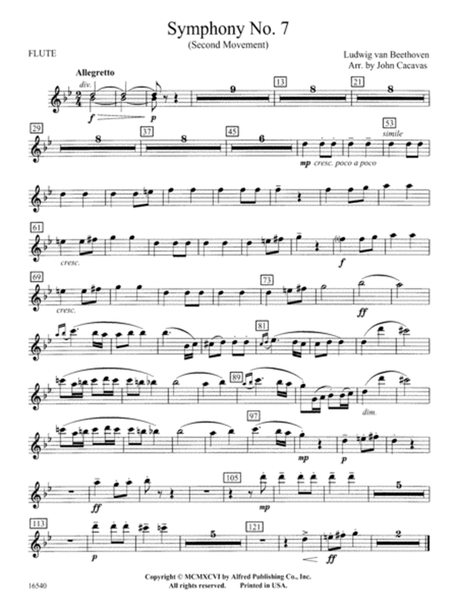 Symphony No. 7 (Second Movement): Flute