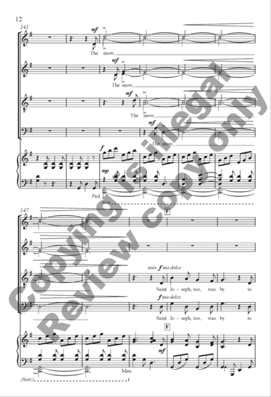 The Snow Lay On the Ground (Keyboard/Choral Score)