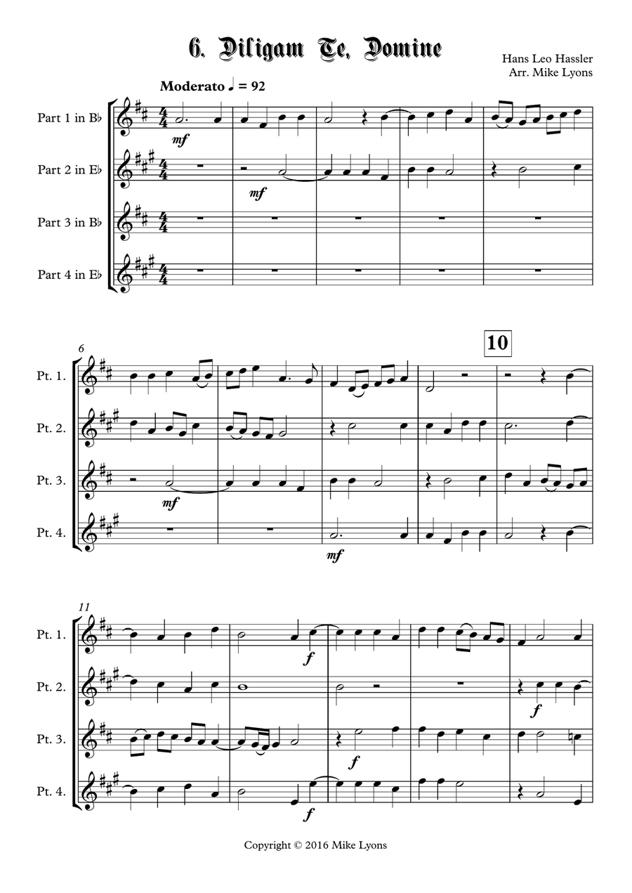 Diligam Te Domine - Cantiones Sacrae (Brass quartet) Brass Quartet scores gallery preview page 3
