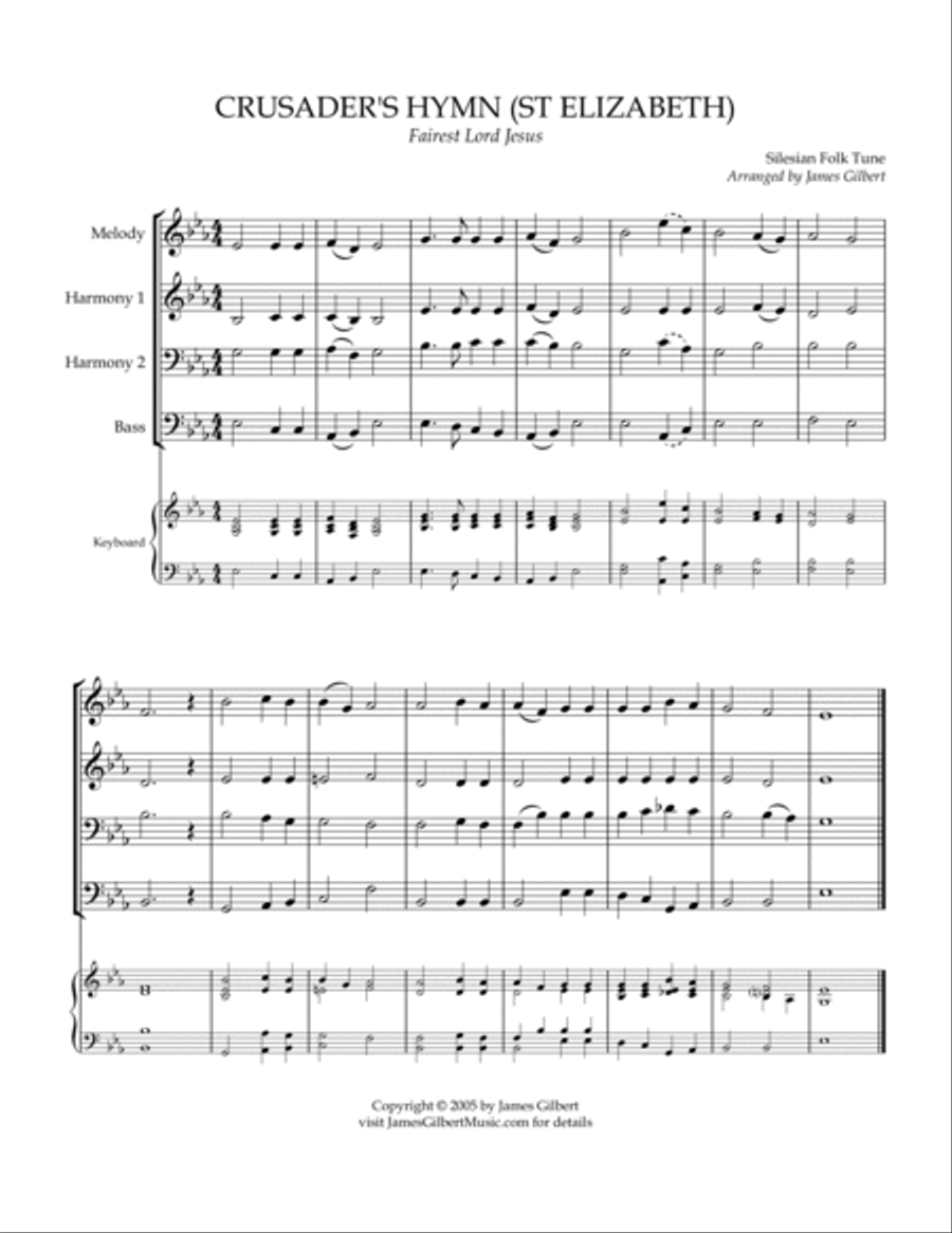 ST ELIZABETH - CRUSADER'S HYMN (Fairest Lord Jesus) Small Ensemble scores gallery preview page 2