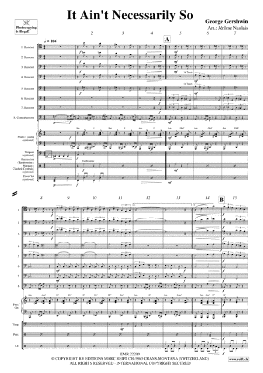 It Ain't Necessarily So Bassoon scores gallery preview page 3