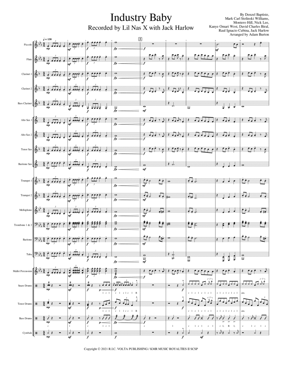 Industry Baby Marching Band scores gallery preview page 1