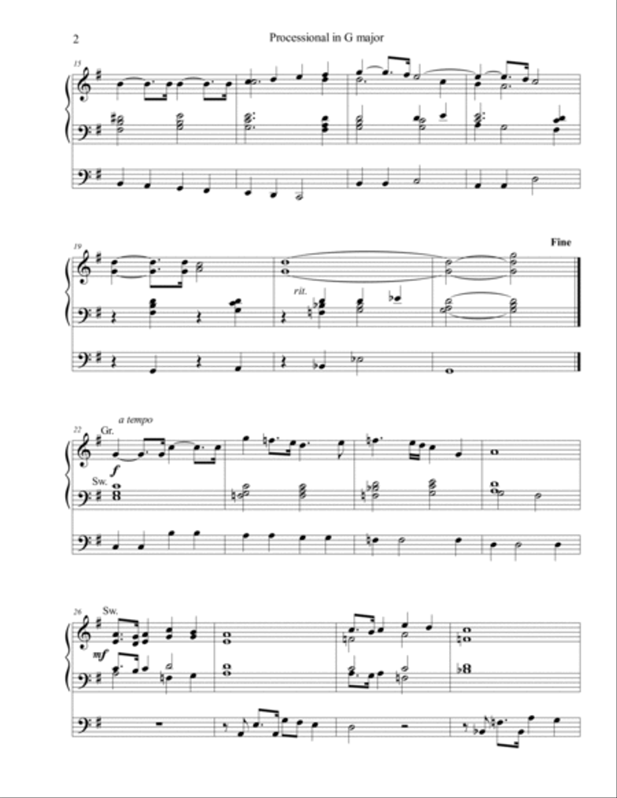 Processional in G major, organ work by Phil Lehenbauer Organ Solo scores gallery preview page 3