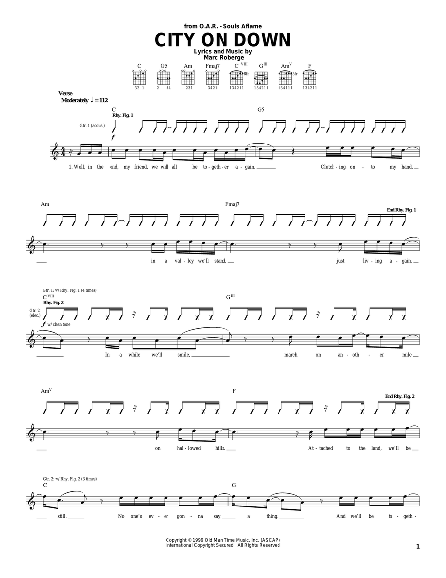 City On Down City On Down Acoustic Guitar scores gallery preview page 1