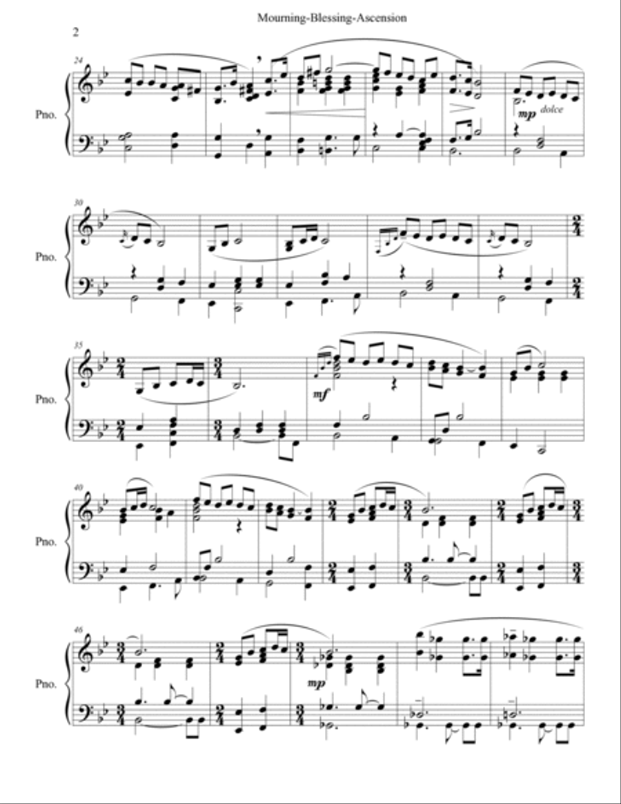 Mourning-Blessing-Ascension Piano Solo scores gallery preview page 2
