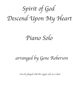 Book cover for Spirit of God Descend Upon My Heart Piano Solo 21