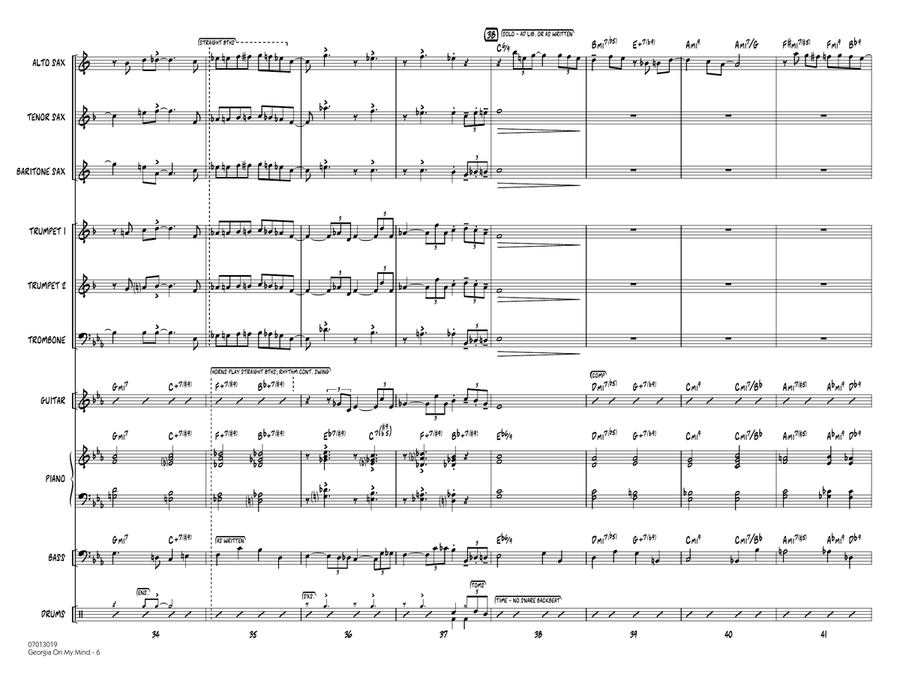 Georgia on My Mind - Full Score Jazz Ensemble scores gallery preview page 6