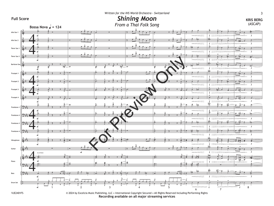 Shining Moon (Score) Jazz Ensemble scores gallery preview page 4