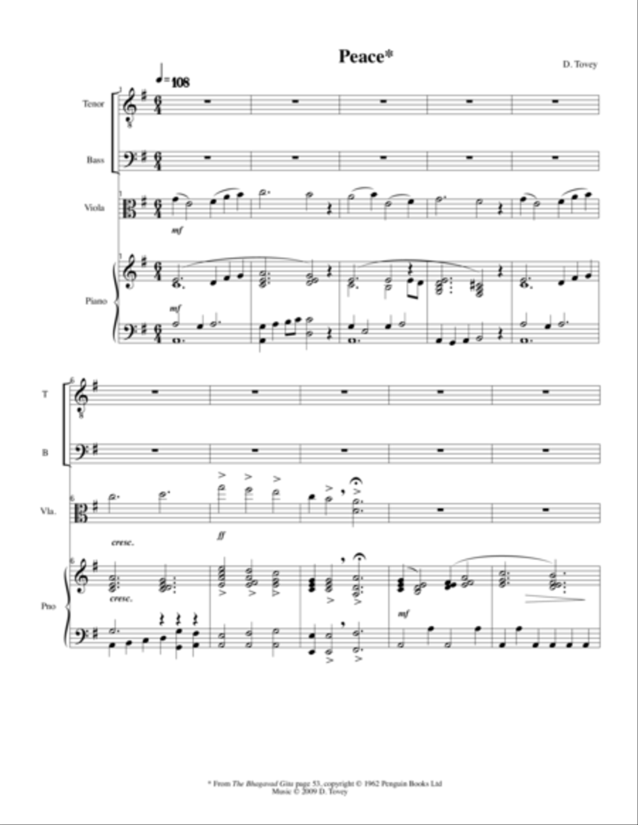 Peace TTBB scores gallery preview page 1