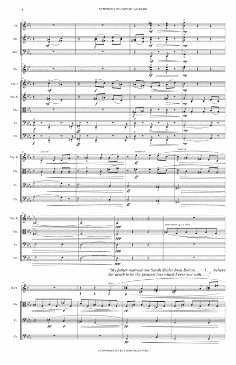 Symphony in C MINOR - The Fitch Symphony - all four movements (33 minutes) Full Orchestra scores gallery preview page 4