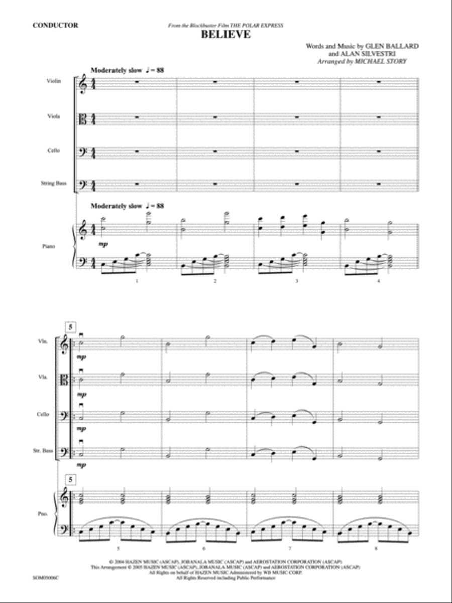 Believe (from The Polar Express) String Orchestra scores gallery preview page 2