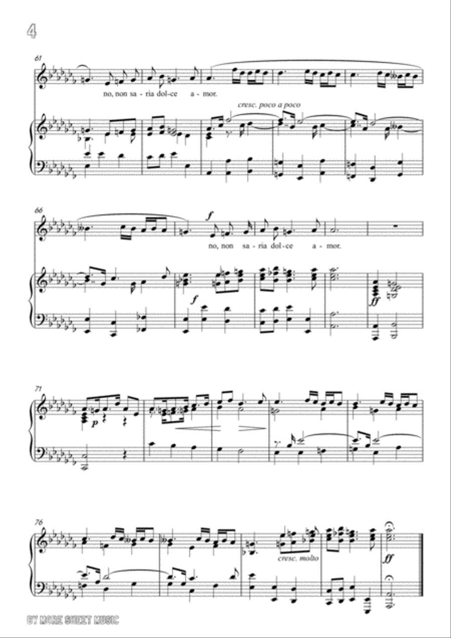Perti-Se non fossero gli stenti in a flat minor,for Voice and Piano Voice Solo scores gallery preview page 6