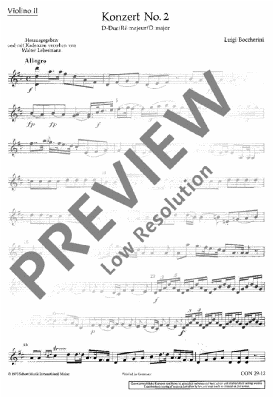 Concerto No. 2 D Major Violin scores gallery preview page 2