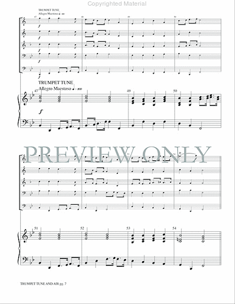 Trumpet Tune and Air Trumpet Tune and Air Small Ensemble scores gallery preview page 9
