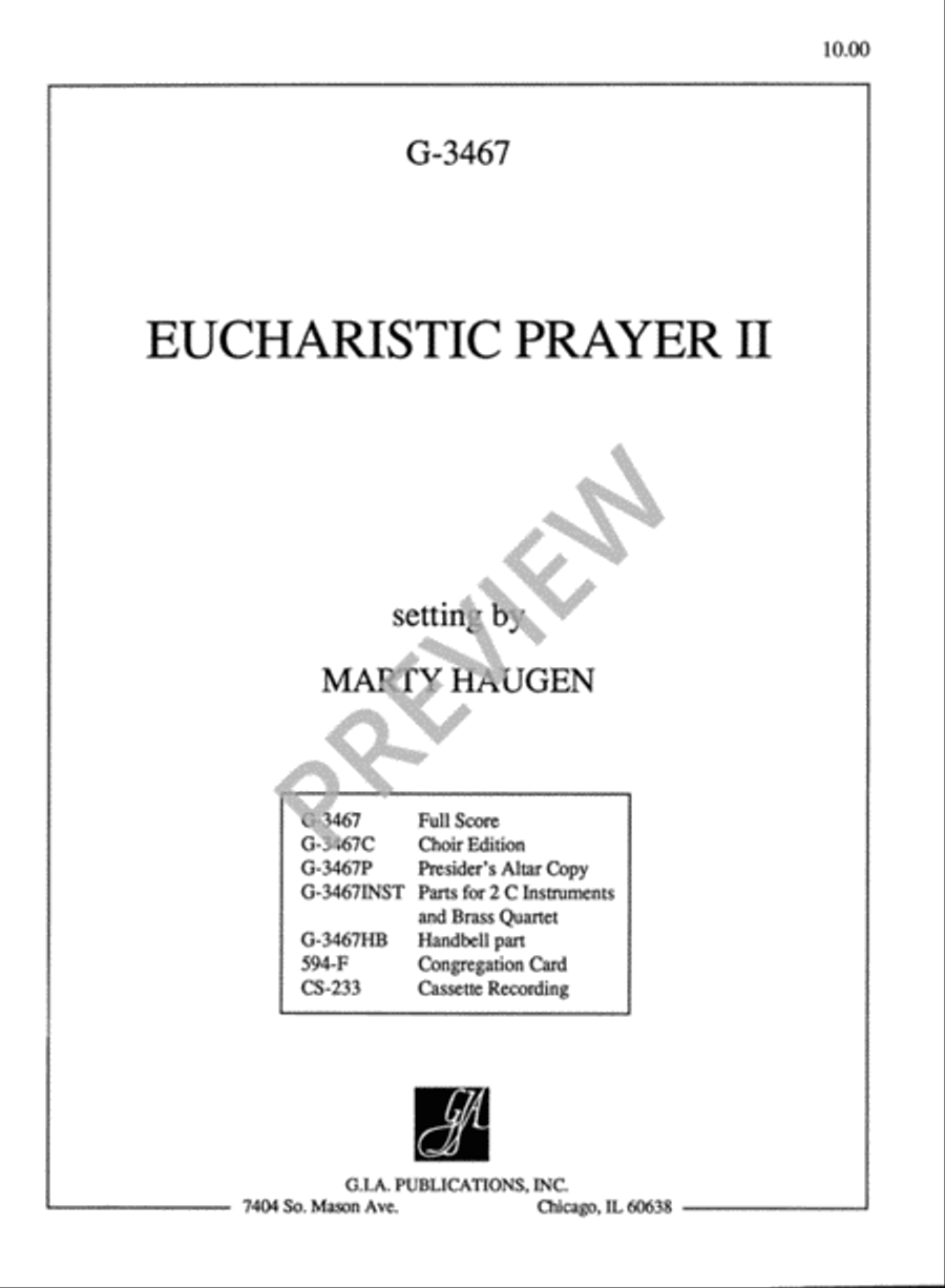 Eucharistic Prayer II - Full Score 4-Part scores gallery preview page 3