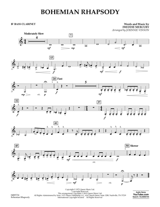 Book cover for Bohemian Rhapsody (arr. Johnnie Vinson) - Bb Bass Clarinet