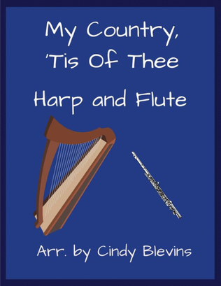 Book cover for My Country 'Tis Of Thee, for Harp and Flute