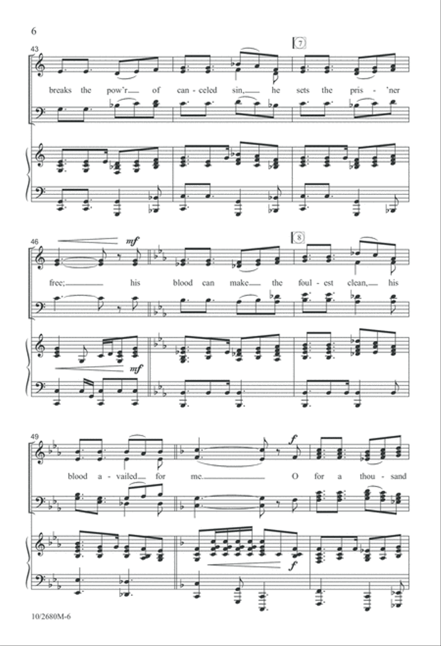 O For a Thousand Tongues to Sing! Divisi scores gallery preview page 7