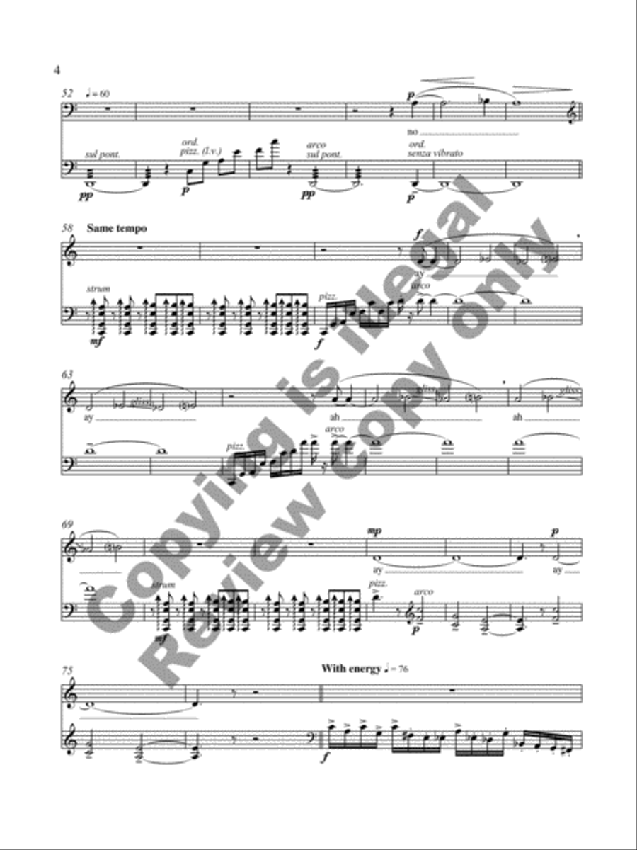 Aegupton: A Dance Piece for Baritone/Countertenor and Violoncello Baritone Voice scores gallery preview page 5