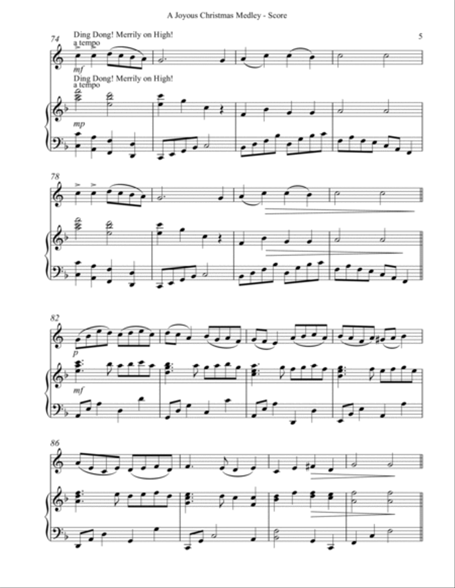 A Joyous Christmas Medley, Duet for French Horn & Harp image number null
