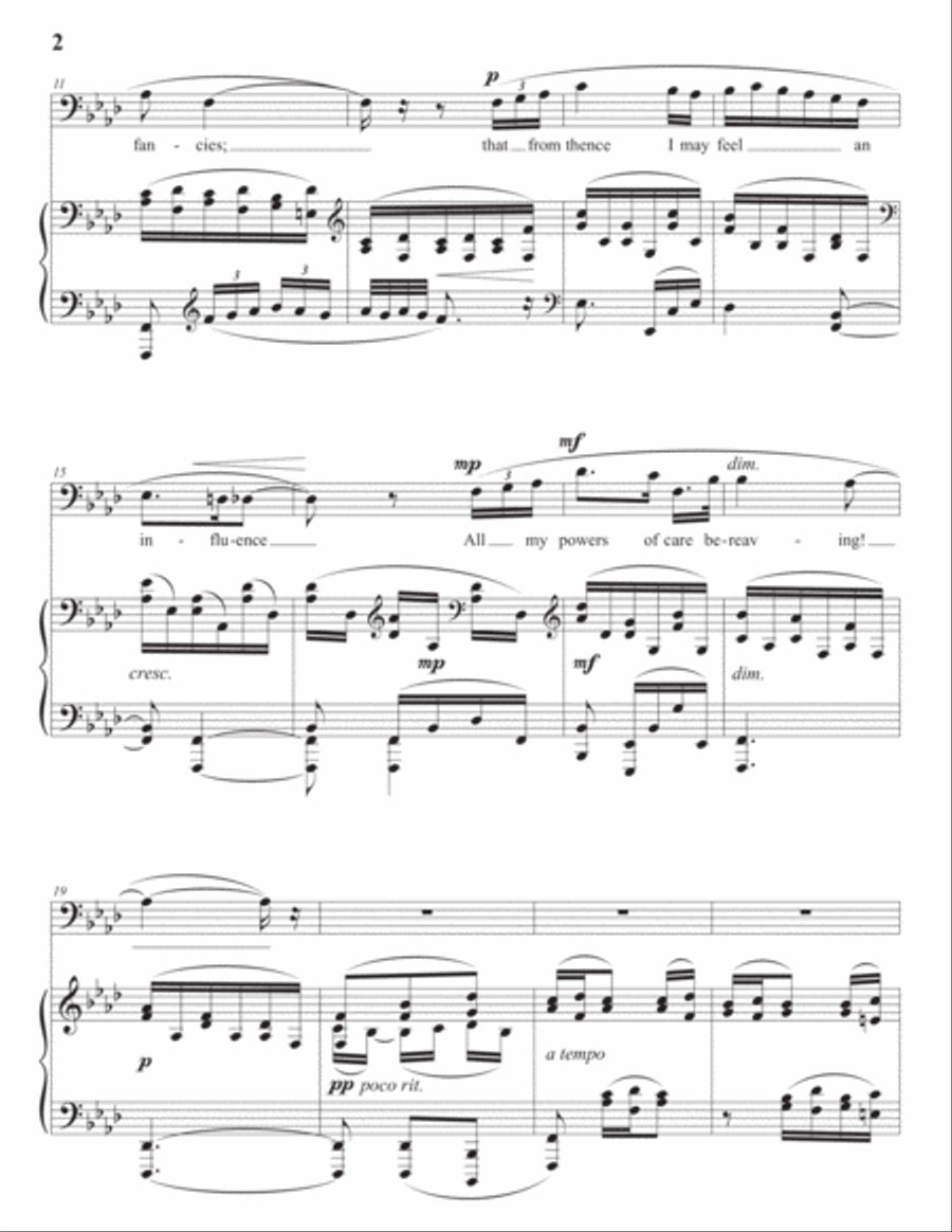 GURNEY: Sleep (transposed to F minor, bass clef) Voice scores gallery preview page 3