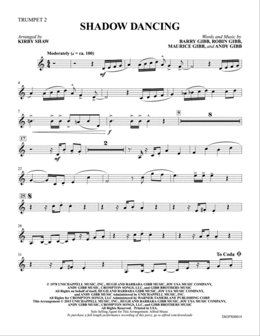 Shadow Dancing: Trumpet 2 Trumpet scores gallery preview page 1